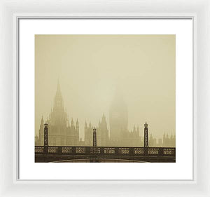 Misty London skyline - Framed Print