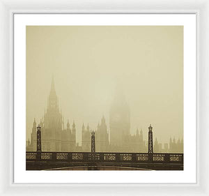 Misty London skyline - Framed Print