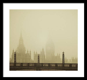 Misty London skyline - Framed Print