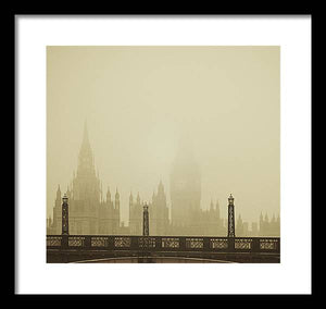 Misty London skyline - Framed Print