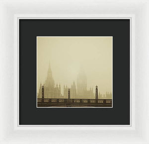 Misty London skyline - Framed Print