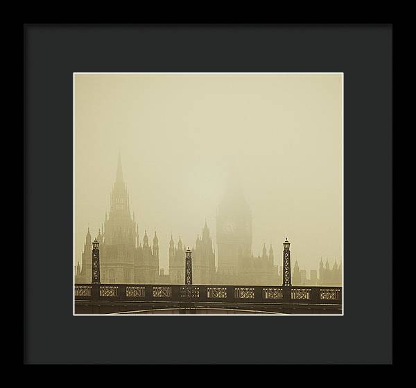 Misty London skyline - Framed Print