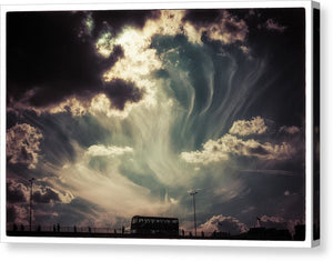 Sky Wisps over a Double Decker - Canvas Print