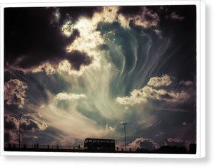 Sky Wisps over a Double Decker - Canvas Print