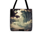 Load image into Gallery viewer, Sky Wisps over a Double Decker - Tote Bag

