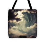 Load image into Gallery viewer, Sky Wisps over a Double Decker - Tote Bag
