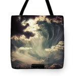 Load image into Gallery viewer, Sky Wisps over a Double Decker - Tote Bag
