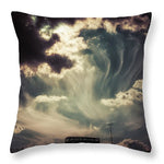Load image into Gallery viewer, Sky Wisps over a Double Decker - Throw Pillow
