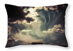 Load image into Gallery viewer, Sky Wisps over a Double Decker - Throw Pillow
