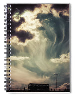 Load image into Gallery viewer, Sky Wisps over a Double Decker - Spiral Notebook

