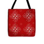 Load image into Gallery viewer, Tendrils on Red - Tote Bag
