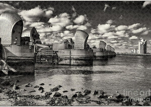 Thames Barrier at Low Tide - Puzzle