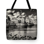 Load image into Gallery viewer, Thames Barrier at Low Tide - Tote Bag
