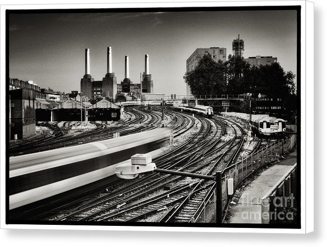 The Train and Battersea Power Station - Canvas Print