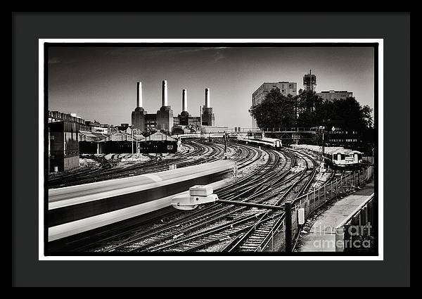 The Train and Battersea Power Station - Framed Print