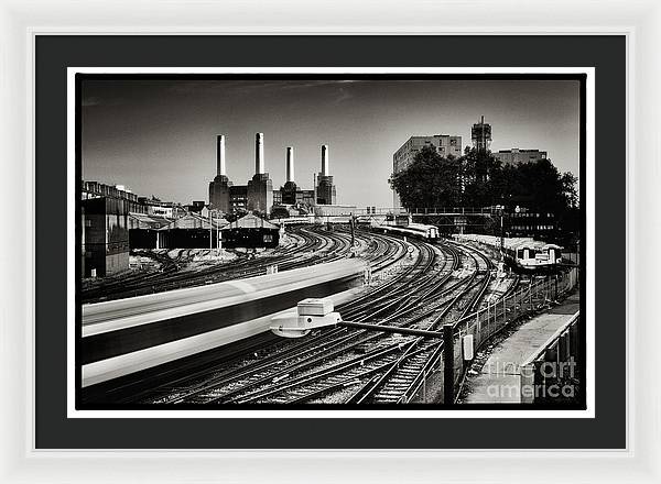 The Train and Battersea Power Station - Framed Print