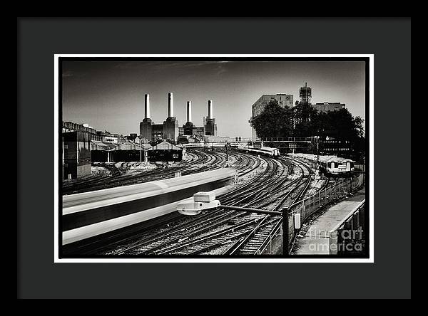 The Train and Battersea Power Station - Framed Print