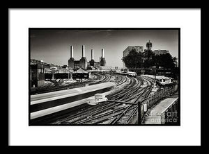 The Train and Battersea Power Station - Framed Print