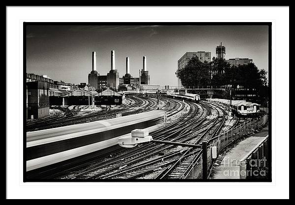 The Train and Battersea Power Station - Framed Print