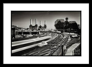 The Train and Battersea Power Station - Framed Print