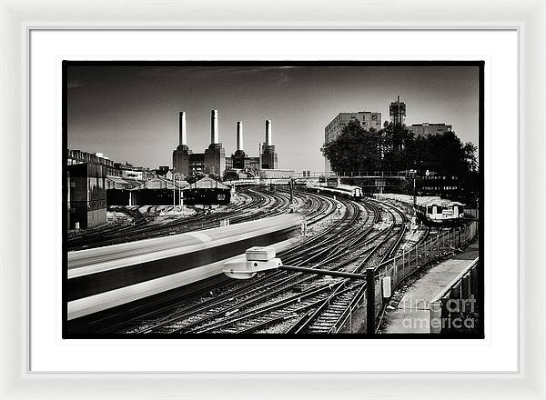 The Train and Battersea Power Station - Framed Print