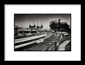 The Train and Battersea Power Station - Framed Print