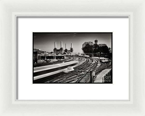 The Train and Battersea Power Station - Framed Print