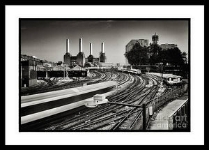 The Train and Battersea Power Station - Framed Print