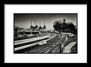 The Train and Battersea Power Station - Framed Print