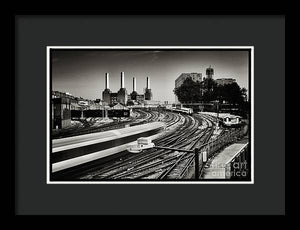 The Train and Battersea Power Station - Framed Print