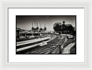 The Train and Battersea Power Station - Framed Print