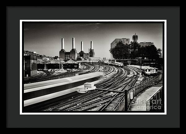 The Train and Battersea Power Station - Framed Print