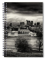 Load image into Gallery viewer, Towards Canary Wharf from Greenwich Park - Spiral Notebook

