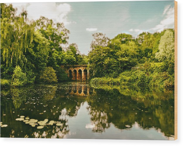 Viaduct Bridge Over Viaduct Pond green london space - Wood Print