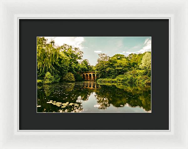 Viaduct Bridge Over Viaduct Pond green london space - Framed Print