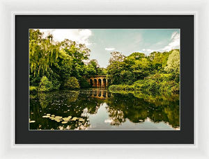 Viaduct Bridge Over Viaduct Pond green london space - Framed Print