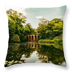 Load image into Gallery viewer, Viaduct Bridge Over Viaduct Pond green london space - Throw Pillow
