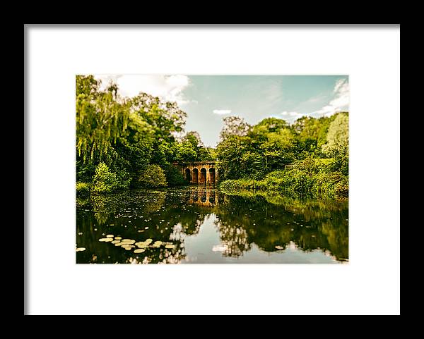 Viaduct Bridge Over Viaduct Pond green london space - Framed Print