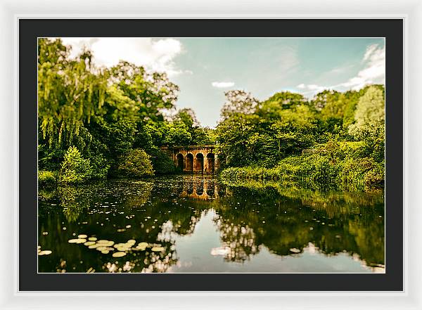 Viaduct Bridge Over Viaduct Pond green london space - Framed Print