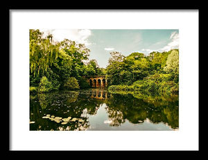 Viaduct Bridge Over Viaduct Pond green london space - Framed Print