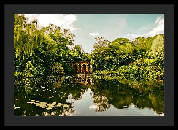 Viaduct Bridge Over Viaduct Pond green london space - Framed Print