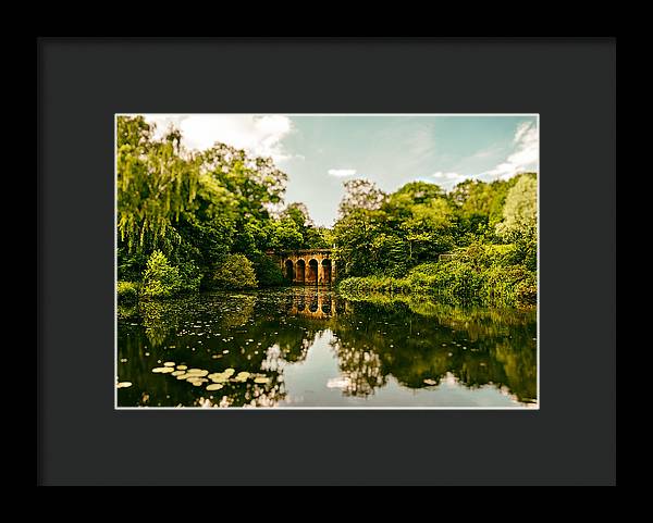 Viaduct Bridge Over Viaduct Pond green london space - Framed Print