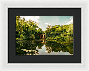 Viaduct Bridge Over Viaduct Pond green london space - Framed Print