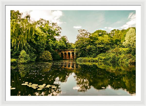 Viaduct Bridge Over Viaduct Pond green london space - Framed Print