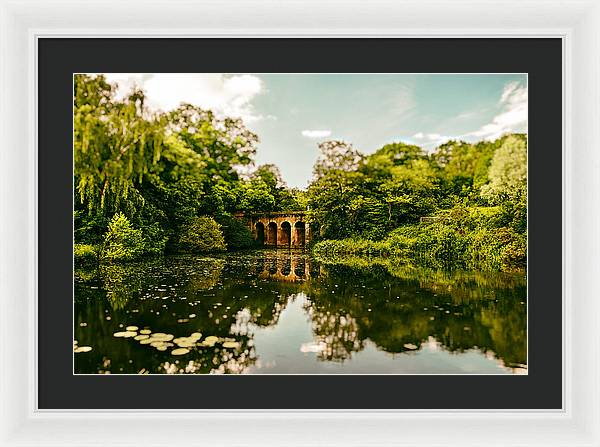 Viaduct Bridge Over Viaduct Pond green london space - Framed Print