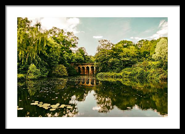 Viaduct Bridge Over Viaduct Pond green london space - Framed Print