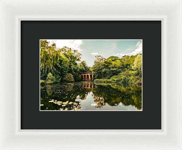 Viaduct Bridge Over Viaduct Pond green london space - Framed Print