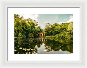 Viaduct Bridge Over Viaduct Pond green london space - Framed Print