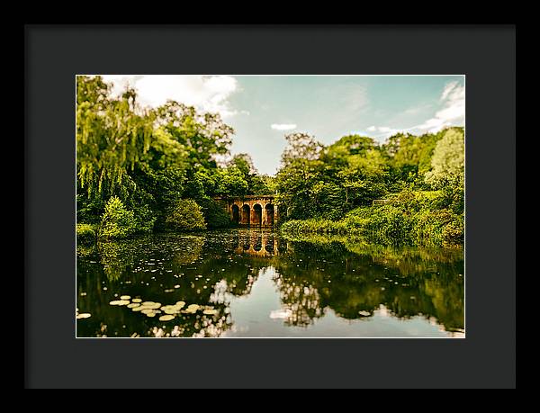 Viaduct Bridge Over Viaduct Pond green london space - Framed Print