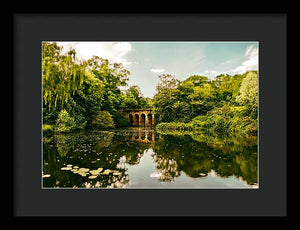 Viaduct Bridge Over Viaduct Pond green london space - Framed Print